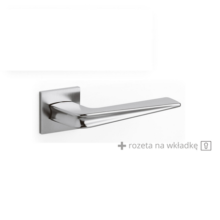 Klamka Olivari Chevron chrom satyna + rozeta na wkładkę