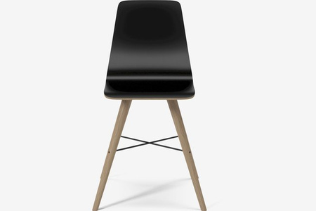 Krzesło Bolia Beaver dining chair - czarny laminat/dąb bielony olejowany