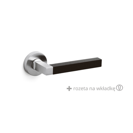Klamka Olivari Time chrom satyna / wenge + rozeta na wkładkę