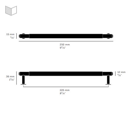 Uchwyt meblowy Buster+Punch Pull Bar Linear - czarny M-25cm 
