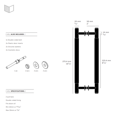 Uchwyt meblowy dwustronny Buster+Punch Pull Bar Double-Sided - srebrny