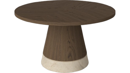 Stolik kawowy Bolia Piro Coffee Table Ø60cm ciemny dąb fornir / trawertyn