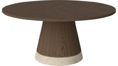 Stolik kawowy Bolia Piro Coffee Table Ø90cm ciemny dąb fornir / trawertyn