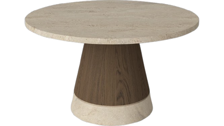 Stolik kawowy Bolia Piro Coffee Table Ø60cm ciemny dąb / trawertyn