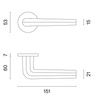Klamka Aprile Funkia Slim R 7mm - chrom polerowany