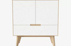 Komoda Bolia New Mood highboard - biały/dąb bielony