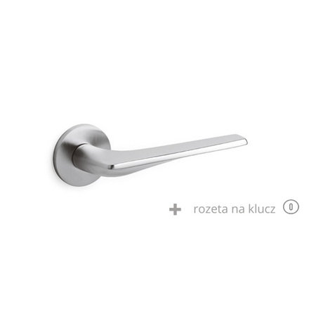Klamka Olivari Twist chrom satyna + rozeta na klucz