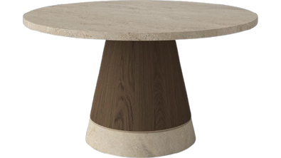 Stolik kawowy Bolia Piro Coffee Table Ø60cm ciemny dąb / trawertyn