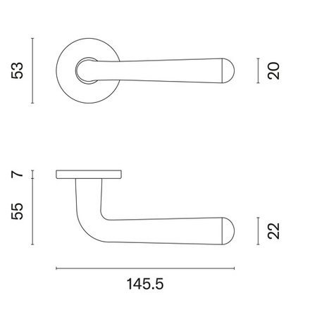 Klamka Aprile Irga Slim R 7mm - czarna