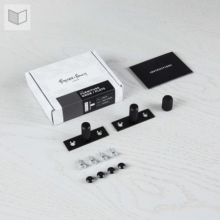 Uchwyt meblowy Buster+Punch Knob Linear Plate - czarny