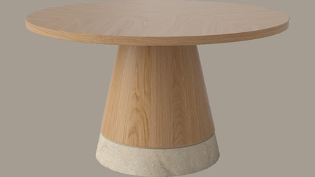 Stolik kawowy Bolia Piro Coffee Table Ø60cm dąb fornir / trawertyn