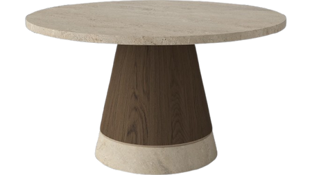 Stolik kawowy Bolia Piro Coffee Table Ø60cm ciemny dąb / trawertyn