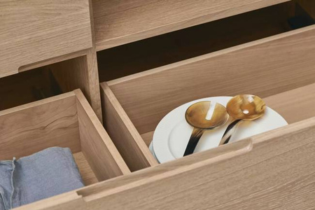 Komoda Bolia New Mood highboard - biały/dąb