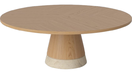 Stolik kawowy Bolia Piro Coffee Table Ø90cm dąb fornir / trawertyn
