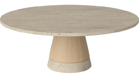 Stolik kawowy Bolia Piro Coffee Table Ø90cm dąb bielony / trawertyn
