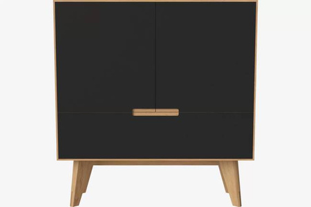 Komoda Bolia New Mood highboard - czarny/dąb