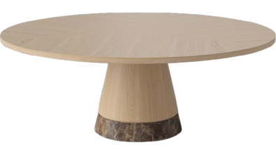Stolik kawowy Bolia Piro Coffee Table Ø90cm dąb bielony fornir / marmur