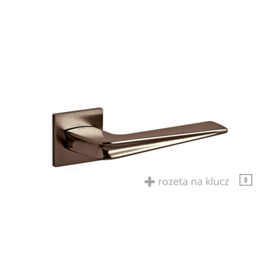 Klamka Olivari Chevron brąz satyna + rozeta na klucz