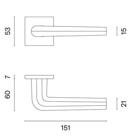 Klamka Aprile Funkia Slim 7mm - czarna