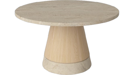 Stolik kawowy Bolia Piro Coffee Table Ø60cm dąb bielony / trawertyn