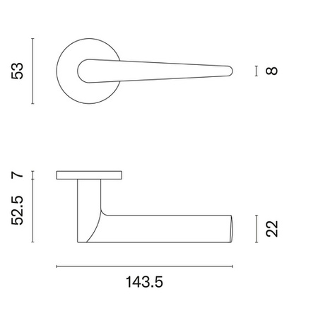 Klamka Aprile Arnica Slim R 7mm - nikiel