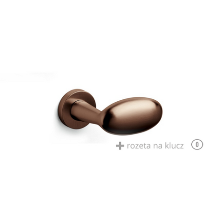 Klamka Olivari Blindo miedź satyna + rozeta na klucz