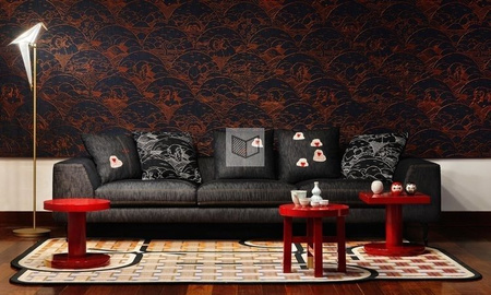 Tapeta Arte Moooi Wallcovering Tokyo Blue - Indigo Macaque MO3001