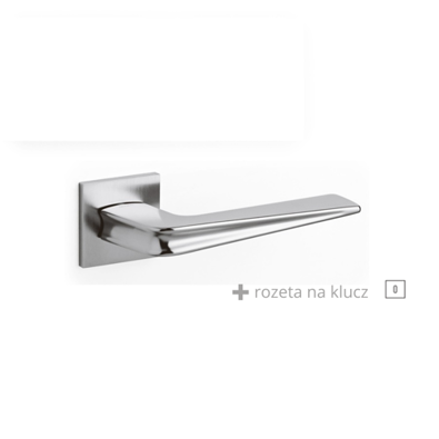 Klamka Olivari Chevron chrom satyna + rozeta na klucz