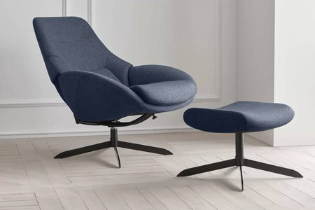 Fotel Bolia Saga armchair z czarnymi nogami Baize - light grey