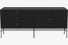 Komoda Bolia Luxe Sideboard - dąb czarny, mosiężne uchwyty