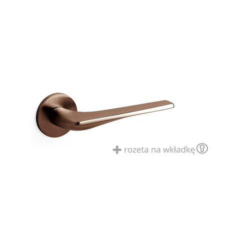 Klamka Olivari Twist miedź satyna + rozeta na wkładkę