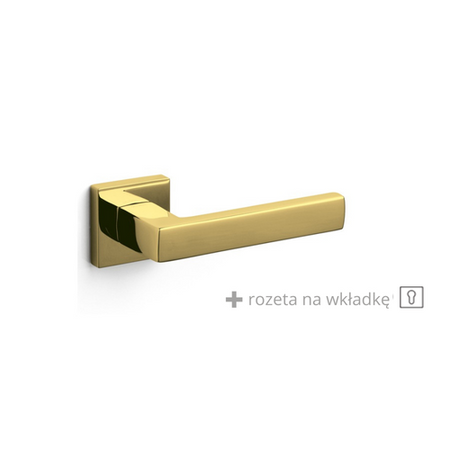 Klamka Olivari Planet Q złoty + rozeta na wkładkę 