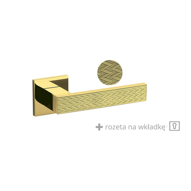 Klamka Olivari Diana Chevron złoty + rozeta na wkładkę 
