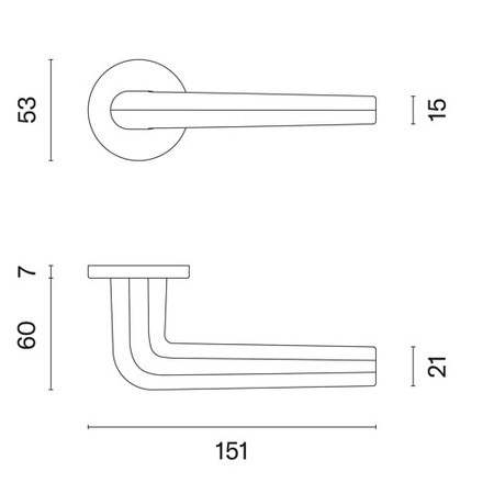 Klamka Aprile Funkia Slim R 7mm - chrom polerowany