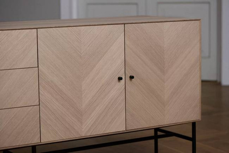 Komoda Bolia Luxe Sideboard - dąb czarny, czarne uchwyty