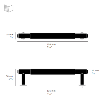 Uchwyt meblowy Buster+Punch Pull Bar Linear - czarny S-15cm 