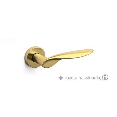 Klamka Olivari Wind złoty satyna + rozeta na wkładkę