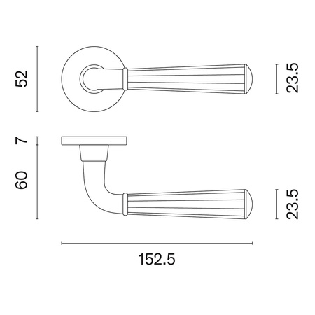 Klamka Aprile Marigold Slim R 7mm - czarny/miedź