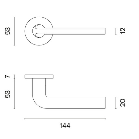 Klamka Aprile Oleandro Slim R 7mm - tytan