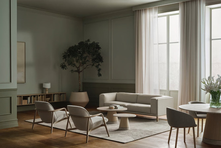 Stolik kawowy Bolia Piro Coffee Table Ø90cm dąb fornir / trawertyn