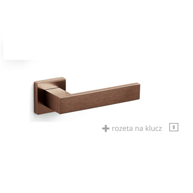 Klamka Olivari Diana miedź satyna + rozeta na klucz