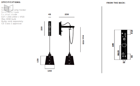 Kinkiet Buster+Punch Hooked Wall - mały szary/srebrny