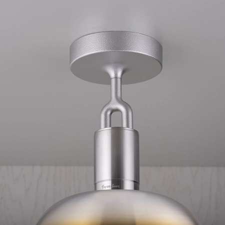 Lampa sufitowa Buster+Punch Forked Ceiling Shade Globe Opal Medium stalowy palony/opal