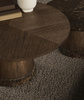 Stolik kawowy Bolia Piro Coffee Table Ø90cm ciemny dąb fornir / trawertyn