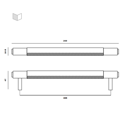 Uchwyt meblowy Buster+Punch Pull Bar Cross - brąz M-26cm