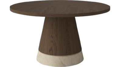 Stolik kawowy Bolia Piro Coffee Table Ø60cm ciemny dąb fornir / trawertyn