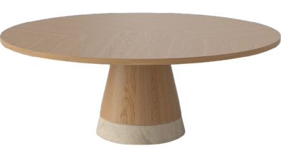 Stolik kawowy Bolia Piro Coffee Table Ø90cm dąb fornir / trawertyn