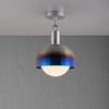 Lampa sufitowa Buster+Punch Forked Ceiling Shade Globe Opal Medium stalowy palony/opal