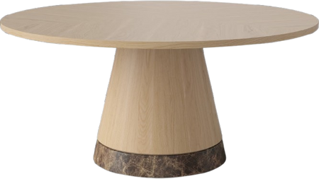 Stolik kawowy Bolia Piro Coffee Table Ø90cm dąb bielony fornir / marmur