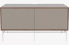 Szafka Case HiFi Furniture with base, średnia 48 cm nogi biała stal - orzech/szary